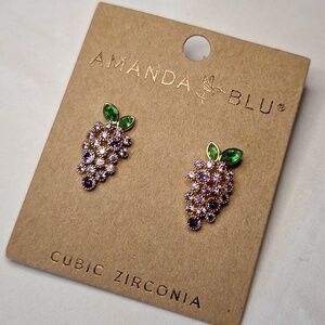 Amanda Blu Purple Grapes Cubic Zirconia Stud Earrings